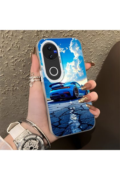 Vivo V50 Compatible Sports Car Silicone Edge Hard Back Anti-Fall Phone Case