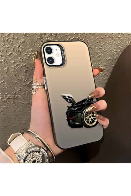 iPhone 12 Mini Compatible Silicone Edge Hard Back Anti-Fall Phone Case Classic Car