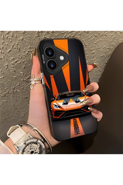 iPhone 17 Compatible Silicone Edge Hard Back Anti-Fall Phone Case Lamborghini