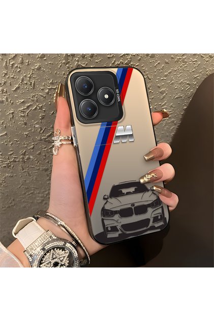 Realme C61 Compatible Silicone Edge Hard Back Anti-Fall Bmw Patterned Phone Case