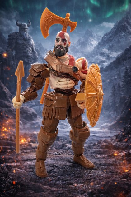 God Of War - Kratos Figür Dummy Eklemleri Hareketli T13 Figür - 17 Cm Ekipman Hediyeli