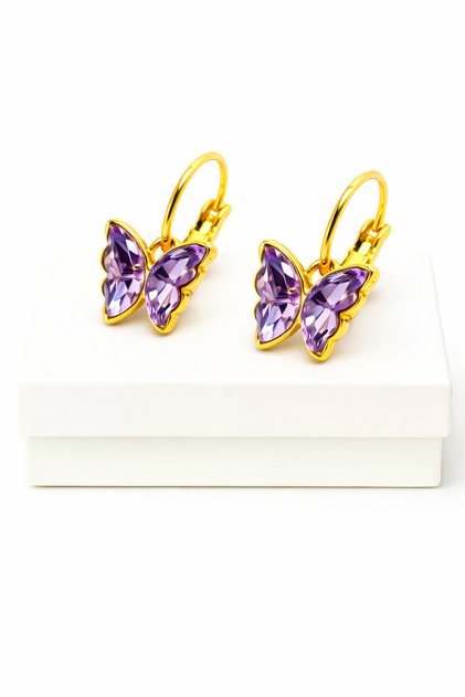 Butterfly Design Zircon Stone Clip-On Earrings for Pierced Ears