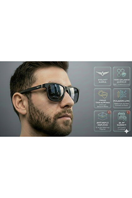 EXELİNE Col Premium Özel Seri Polarize Erkek Güneş Gözlüğü 143*60