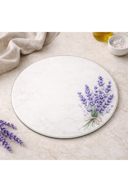 Premium Round Glass Cutting Board – 26 cm Tempered Glass with Non-Slip Silicone Supports