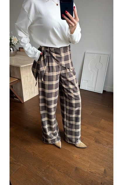 EKOSE DESEN FULARLI PANTOLON