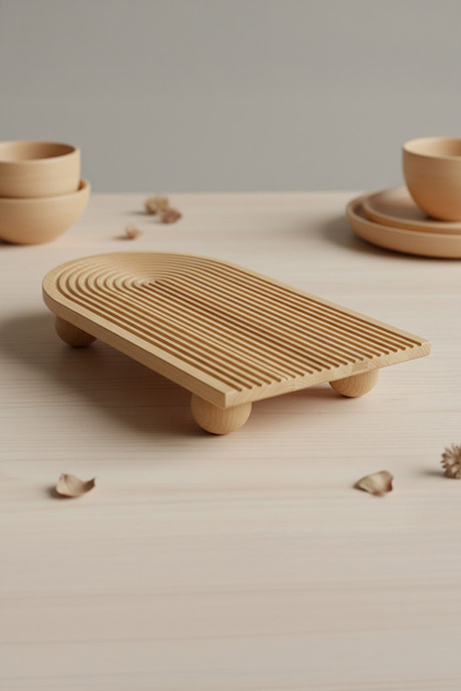 Wooden Hot Cup Coaster Natural Bamboo Presentation Stand Tea Coffee Tray