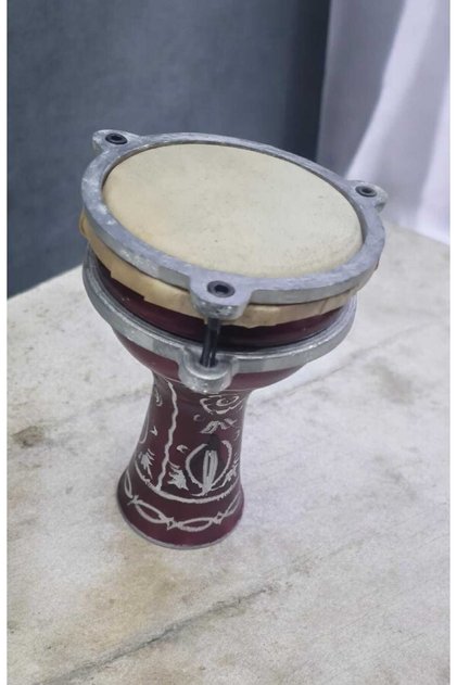 Darbuka Mini Özel İşleme Kırmızı 20 cm Boy