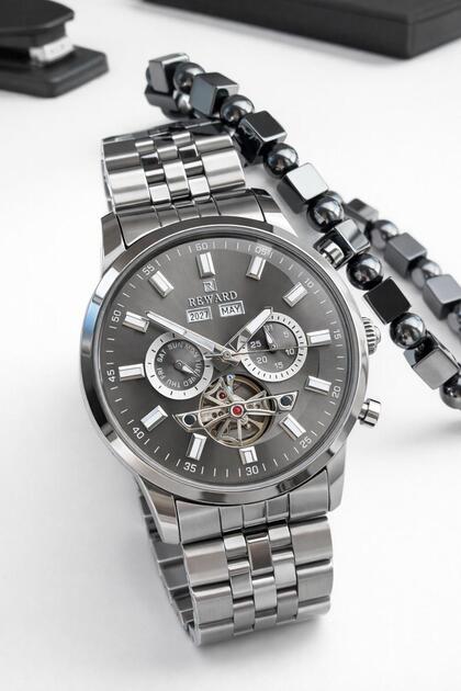 Automatic Inner Functions Active 50 Mt S Water-Resistant Steel Cordn Men Wristwatch Vs.Blkt.0871