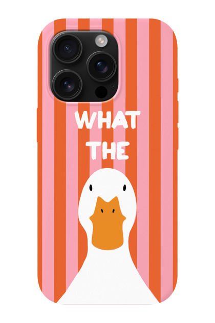 iPhone 16 Pro Max Compatible What the Duck Patterned Microfiber Inside, Tpu Silicone Phone Case