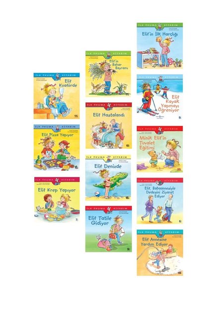 Anasınıfı ve 1.Sınıflar İçin Elif Serisi İlk Okuma Kitapları 12 Kitap