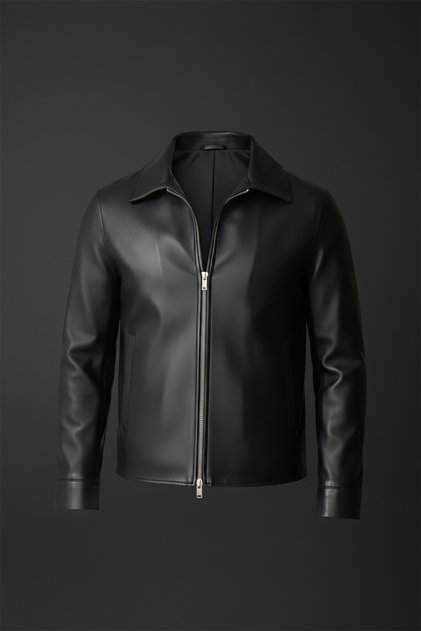 Men's Black Transitional Classic Cut Premium Quality Leather Jacket-Coat