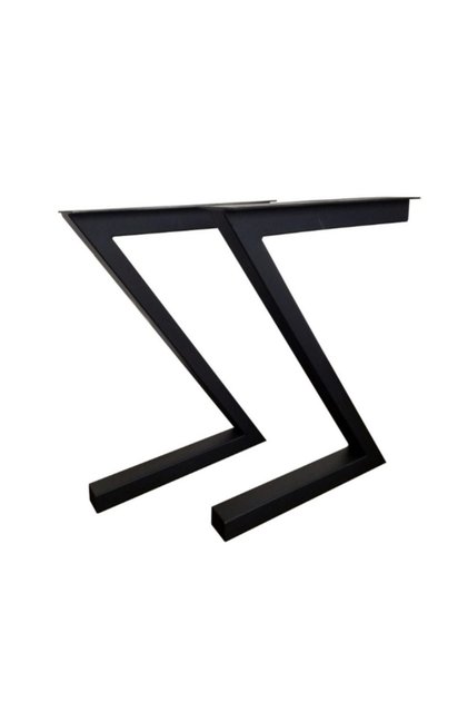 Picior de masă metalic Z cu model 70 cm – 50x30 Profil Negru Design Modern | 1 pereche (2 bucăți)