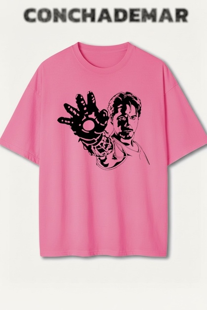 Iron Man Printed Premium Oversized Cotton Lu T-Shirt