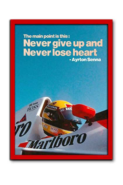 Turkish Riders F1 Never Give up - Aryton Senna / Yüksek Kalite UV