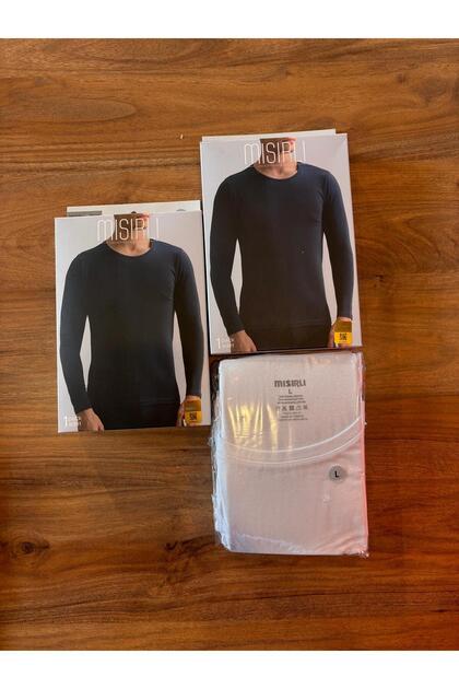 Hercules Modal crew neck long sleeve undershirt 2-pack, white