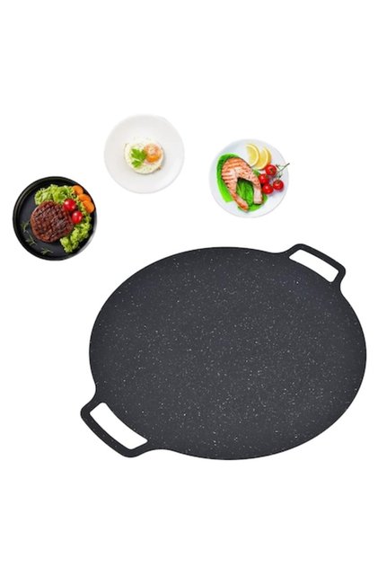 Tigaie rotundă antiaderentă cu mânere - Wok - Placă de grătar