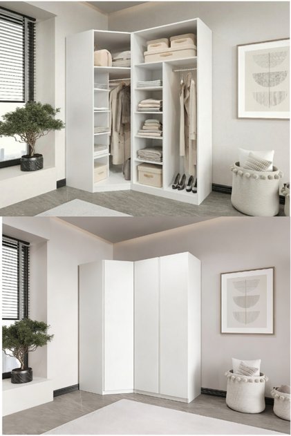 Mira modüllü köşe 3 MDF KAPAKLI %100 MDF(KURULUM DAHİL)