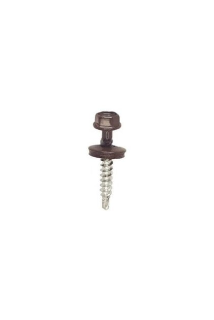 Set 250 bucati surub tabla autoforant+saiba cauciuc epdm 4.8*35 RAL 8017 varf redus pt. prindere lem