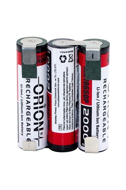 Orion 18650p 3x3.7v 3x2000mah 15c 3 lü puntalı Şarj Edilebilir Li
