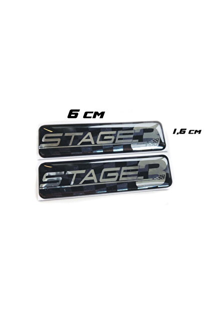 Universal Stage 3 Motor Engine Tuning Gümüş 3D 2 Adet Sticker Redlinegrafik