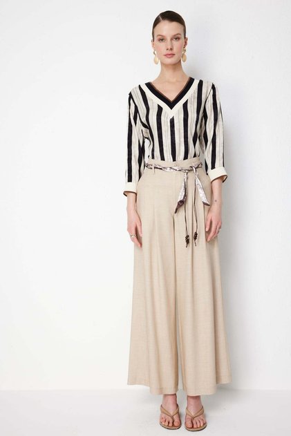 İp K Belt I B Wide-Leg P Pleated Trousers