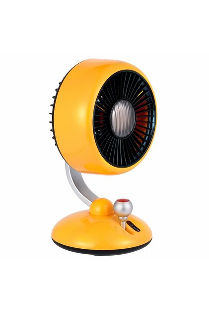 Q3 120° Salınımlı 3 Kademeli LED Işıklı Şarjlı Masaüstü Fan Vantilatör Retro Sarı