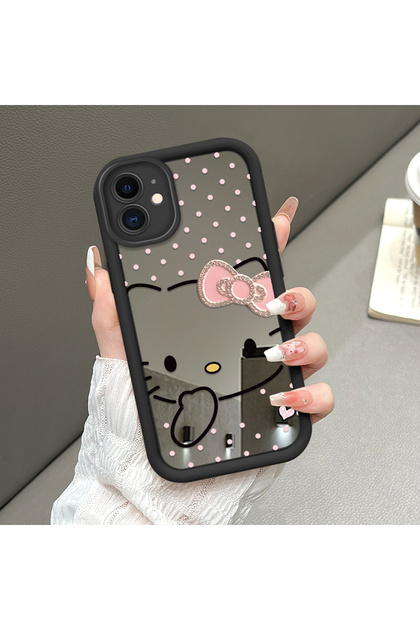 iPhone 11 Compatible Luxury and Stylish Romantic Butterfly and Floral Print Mirror Case