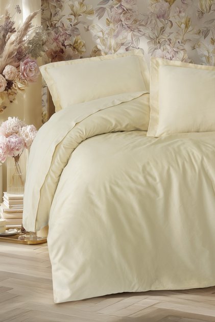 Elegant Satin Single Duvet Cover Set Beige