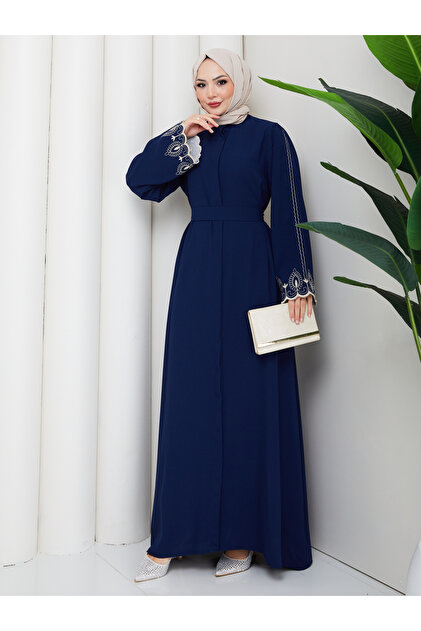 MY QILAM Women's Islamic Clothing Abaya Ferace Long Dress with Embroidered Sleeves, Embellished and Stylish- Trendyol MY QILAM Women's Islamic Clothing Abaya Ferace Long Dress with Embroidered Sleeves, Embellished and Stylish- Trendyol