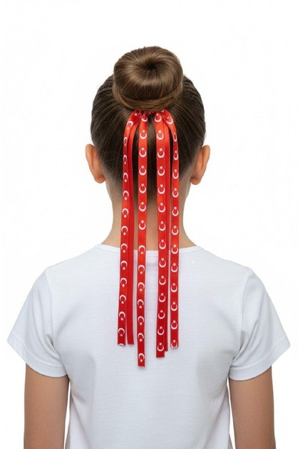 For Little Ladies, the Holiday Excitement Is in Their Hair! Ataturk Signed and Turkish Flag Elastic Buckles