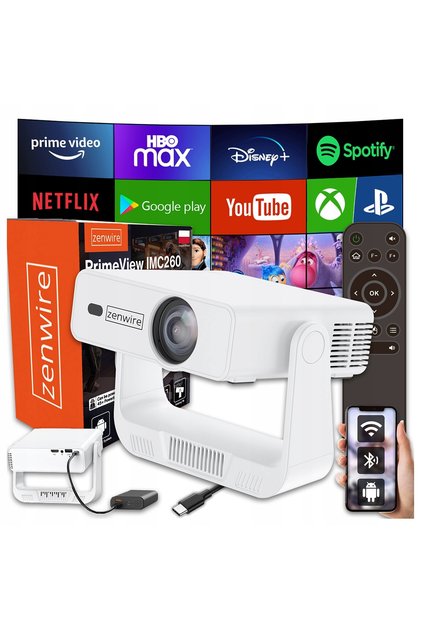 Proiector portabil IMC260, Android 14, WiFi 6, 350 ANSI lumeni, 1280x720p, compact