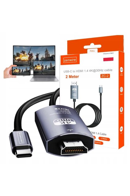 Cablu USB-C HDMI, Zenwire, ZC-2, Adaptor USB-C 3.1, 4K MHL, Adaptor Video 18 Gb/s, Type-C Thunderbolt