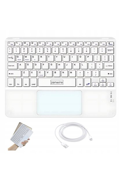 Tastatură wireless Zenwire® WLK-619, Bluetooth 5.0 cu Touchpad SLIM, autonomie 150h, USB-C, QWERTY,