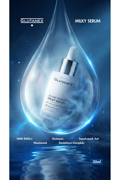 GLUTANEX Glow Therapy Milky Serum 30 ml – Glutatyon NMN NAD+ Traneksamik  Asit İçeren Aydınlatıcı Serum - Fiyatı, Yorumları