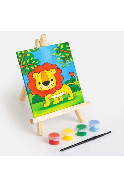 Set Pictura cu Sevalet & Canvas Model Leu 10,5x10,5cm