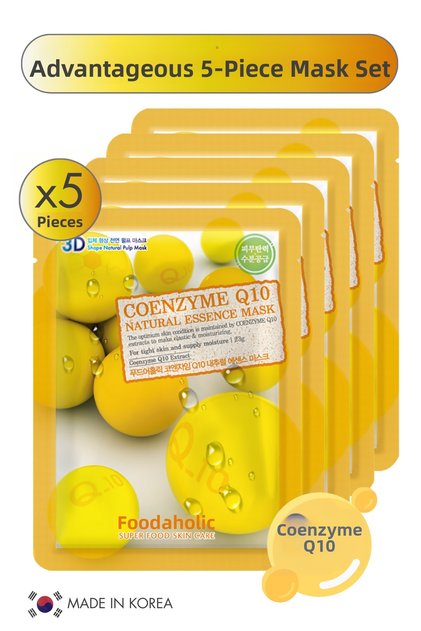 Moisturizing 3D Anti-Aging Sheet Mask with Coenzyme Q10 Extract for Dry Skin Korea