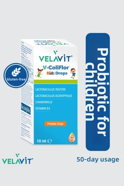V-Coliflor Kids Drops 800 Million Probiotics 400 Iu D3 May Chamomile-Containing 10 ml for Children