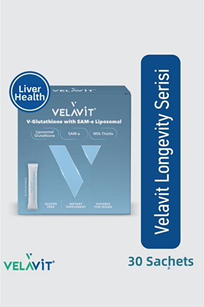 Velavit V-Glutathione with Sam-E Liposomal - Contains Glutathione, Sam-E,  and Silimarine in Lipozomal Form - 30 Sachets