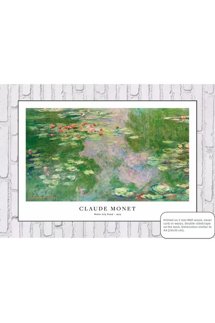 Claude Monet Water Lily Pond Painting Mdf Painting Wooden Poster