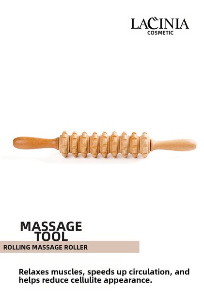 9-Wheel Wooden Gua Sha Massage Stick