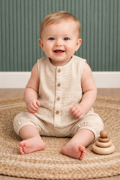 Muslin Long Athlete Jumpsuit 3 24 Months 100% Cotton Baby Summer Jumpsuit