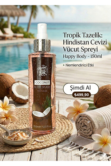 Happy Body Hindistan Cevizi Vücut Spreyi 150 ml - Tropikal Body