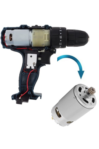 Şarjlı Matkap Motoru Rs 550 Çarklı Motor DC 12v-25v Akülü Matkap motoru 12 diş
