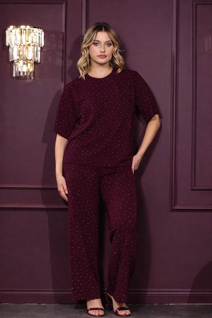 Women's New Season Relaxed Fit Rhinestone Set Chic and Comfortable Two-Piece Outfit