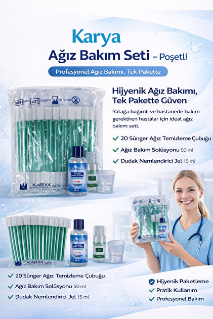 Kayra KARYA Ağız Bakım Seti 20 Adet Temizleme Çubuğu 1 Adet