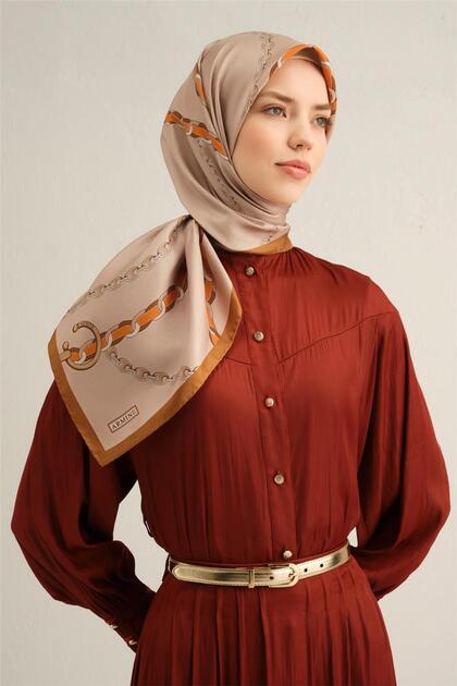 Classic Patterned Pure Silk Twill Scarf 9346D 38