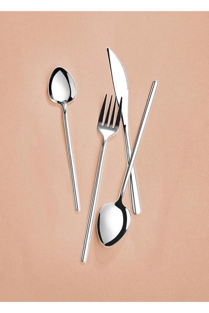 Giallo Cutlery Set, Silver, 24 Pieces