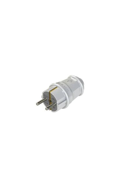 Nead Grounded Male Plug - White - 220 Volt - N1010 (3 Pcs)