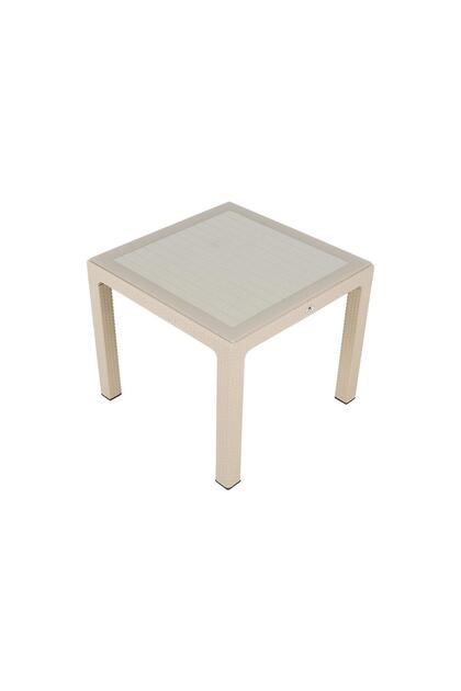 90x90 Elit Rattan Masa (Camlı) ÇÖLBEJİ