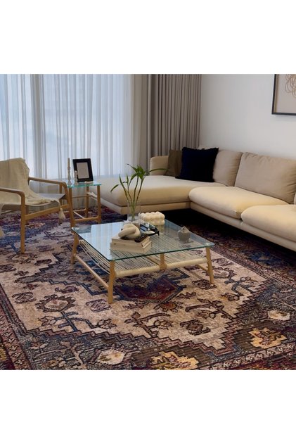 سجاد جيهان بطابع عصري أنيق توفر راحة ومظهرًا راقيًا للغرف النوم والمعيشة، 300×400 سم، أحمر-أزرق